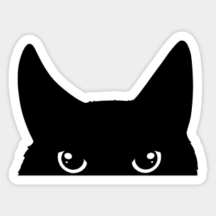 Peeking Black Cat Sticker